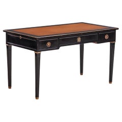 Escritorio francés de caoba ebonizada estilo Luis XIV, c. 1940