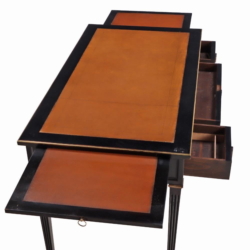 Escritorio francés de caoba ebonizada estilo Luis XIV, c. 1940 Francés en venta