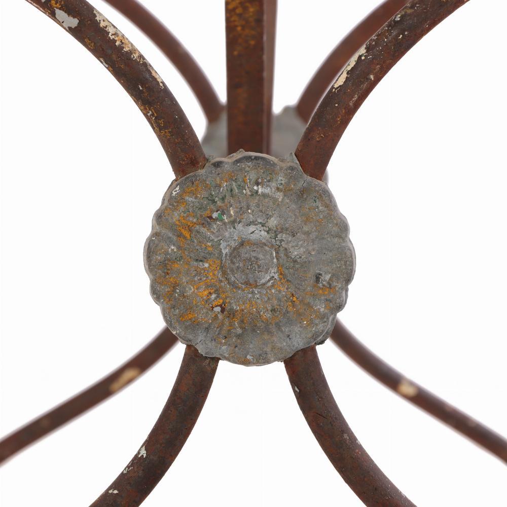 French Iron Marble Top Bistro Table, C. 1920 In Good Condition For Sale In Philadelphia, PA
