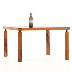 Italian Olive Wood and Travertine Dining Table, C. 1960