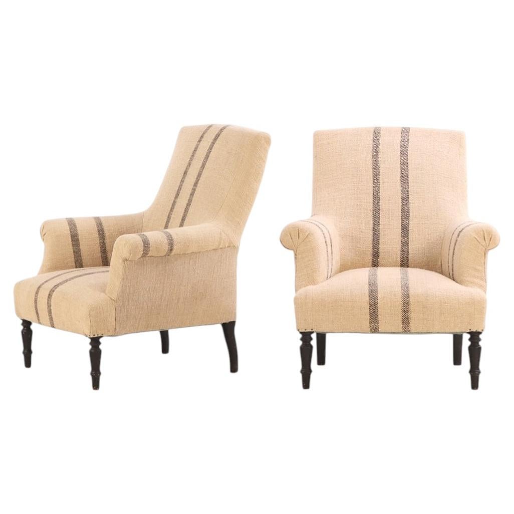 Pair of French Napoleon III Library Chairs, C. 1860