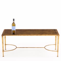 French Gilt Iron Coffee Table Attributed to Maison Ramsay, C. 1960
