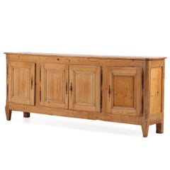Unusual Belgian Pine and Oak Sideboard, Late 19th C.