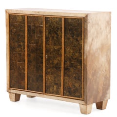 Parchment and Mica Cabinet / Dry Bar.