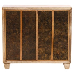 Parchment and Mica Cabinet / Dry Bar.