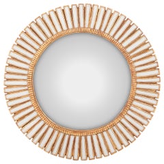 A Cream Glass & Resin Convex "Sunburst" Mirror.