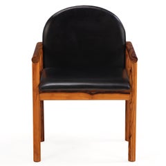 Set of Six Italian Olive Wood Armchairs, C. 1965.