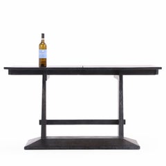 French Dark Cerused Oak Table or Desk, C. 1940