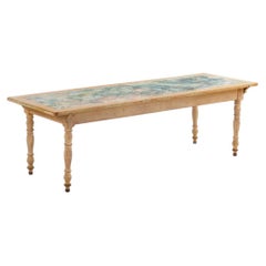 Rare French Painted Pine Farm Table, 19th C.