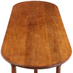 Unusual French Oak Oblong Dining Table, C. 1950