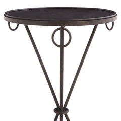 A Pair of Gueridon Style Iron Drink Tables, in the manner of Jean-Michel Frank