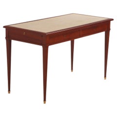 Leather Top Mahogany Writing Desk in the manner of Jean-Michel Frank, C. 1940