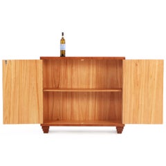Two Door Mahogany Parquet Cabinet, in the manner of Jean-Michel Frank