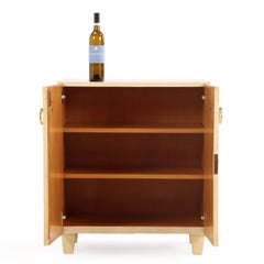 Mid-Century Two Door Parchment Cabinet, C. 1950