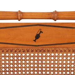 Mid-Century Queen Headboard with Brass Inlay, C. 1940