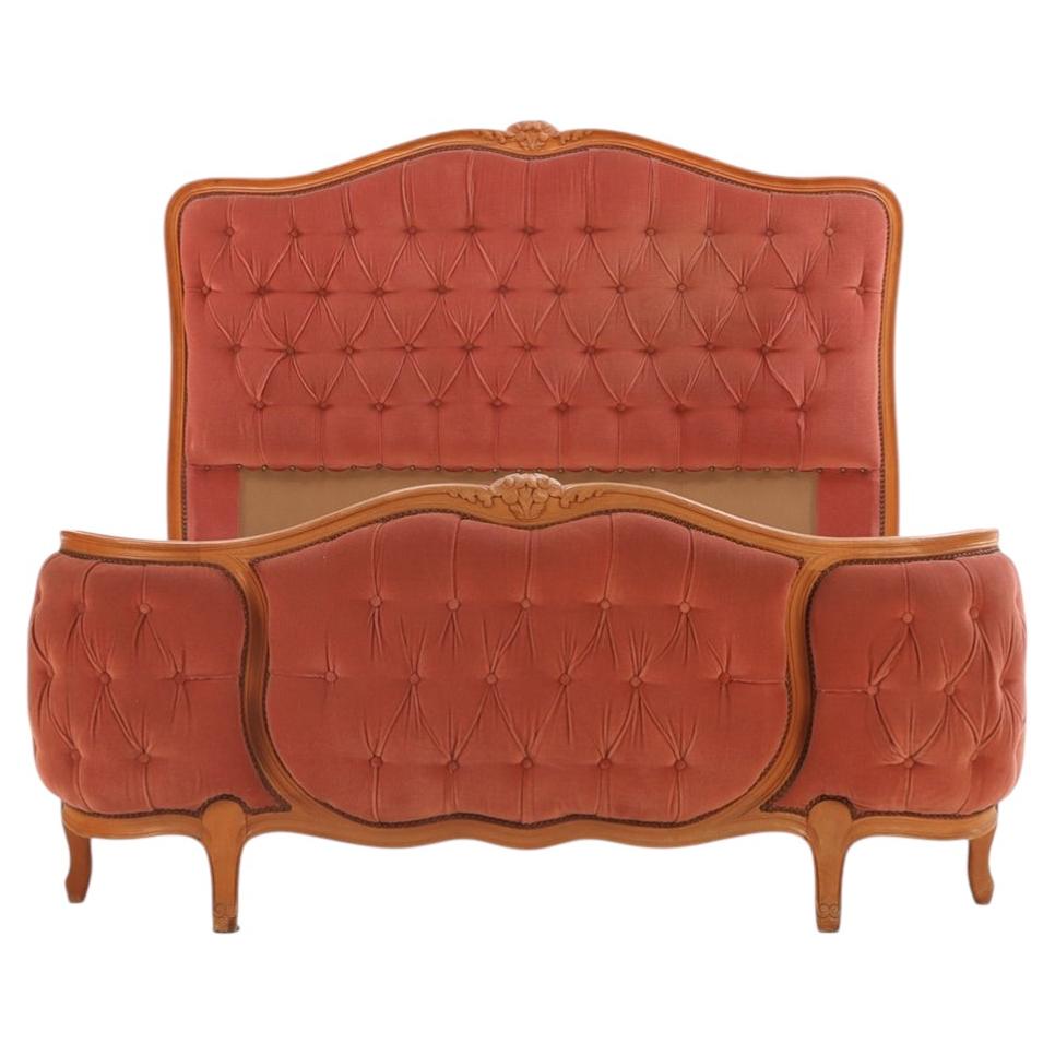 Lit double de style « corbeille » français, vers 1945