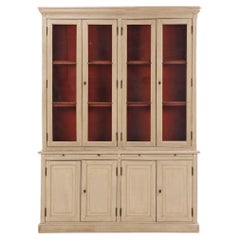 19th Century French Painted Two-Piece Bookcase Cabinet