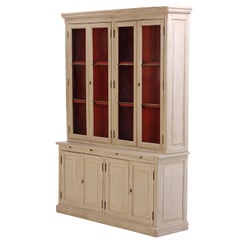19th Century French Painted Two-Piece Bookcase Cabinet