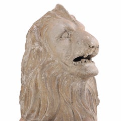 Pair of Scottish Terracotta Lions, 19th C., by Ferguslie R. Brown & Son, Paisley
