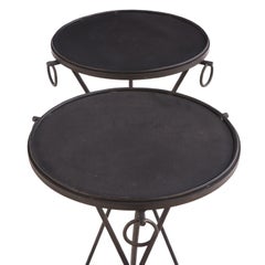 A Pair of Gueridon Style Iron Drink Tables, in the manner of Jean-Michel Frank