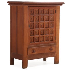 French Oak Brutalist-Style Cabinet, C. 1960.