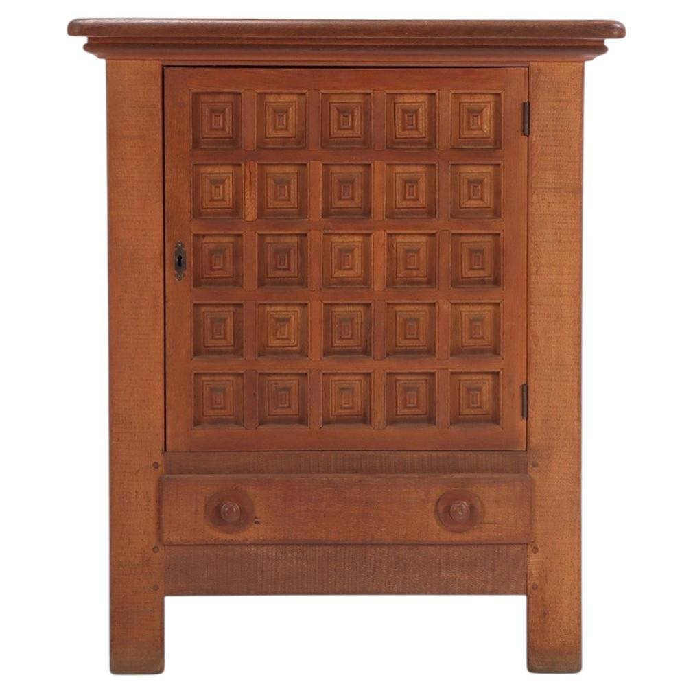French Oak Brutalist-Style Cabinet, C. 1960.