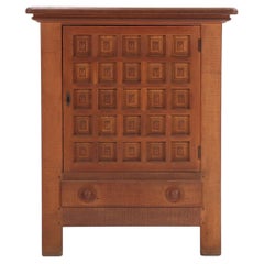 French Oak Brutalist-Style Cabinet, C. 1960.