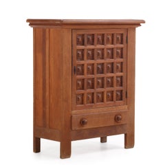 French Oak Brutalist-Style Cabinet, C. 1960.