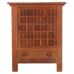 French Oak Brutalist-Style Cabinet, C. 1960.