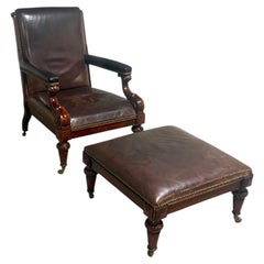 Ralph Lauren Regency Library Chair and Ottoman