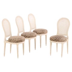 A Set of Four French Directoire Style Painted Side Chairs, C. 1945.