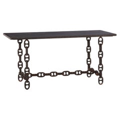 A Brutalist Blue Stone Top Chain Console C. 1970