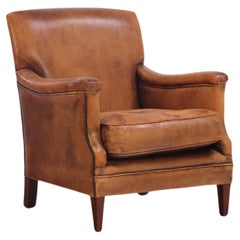 1960s Dutch Art Deco Style Leather Club Chair.