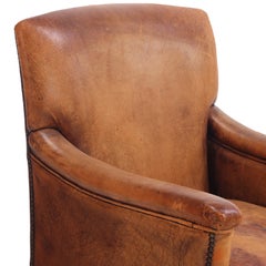 1960s Dutch Art Deco Style Leather Club Chair.