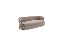 Contemporary Sofa Settee Nabuk Leather and Metal Base