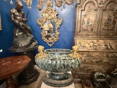 Late 19th-Century French Alpine Green Marble Jardiniere with Ormolu Mounts
