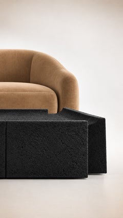 Cathedra ΙI Black Cast Stone Coffee Table by Alentes, Handcrafted in Greece