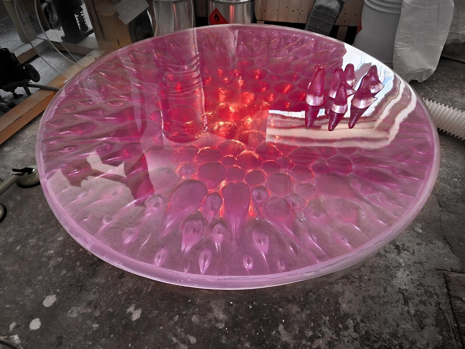 Hypnosis Coffee Table by Eduard Locota, illuminated Acrylic Glass / Resin design 7