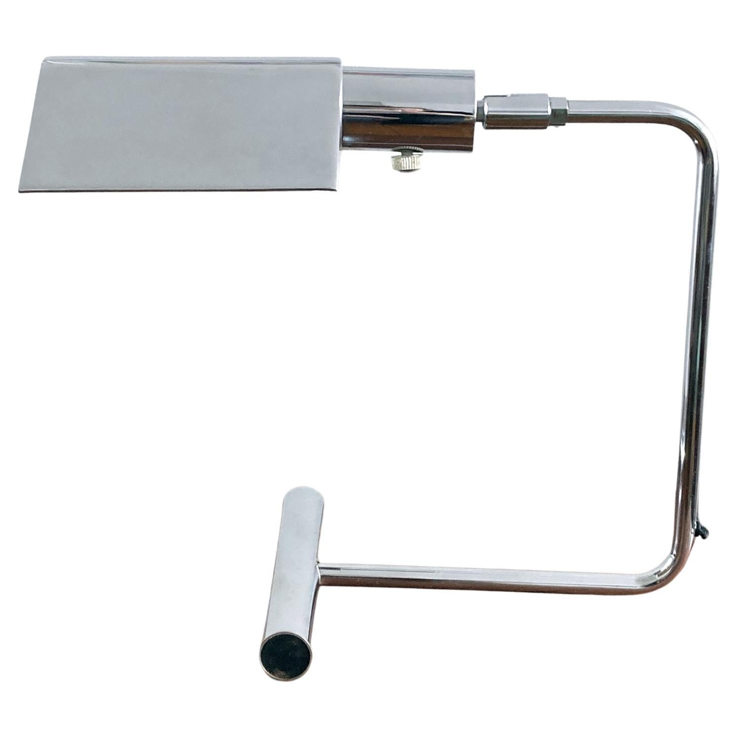 Koch & Lowy for OMI Silver Chrome Reading Desk Lamp, In Working Order, 1960s For Sale