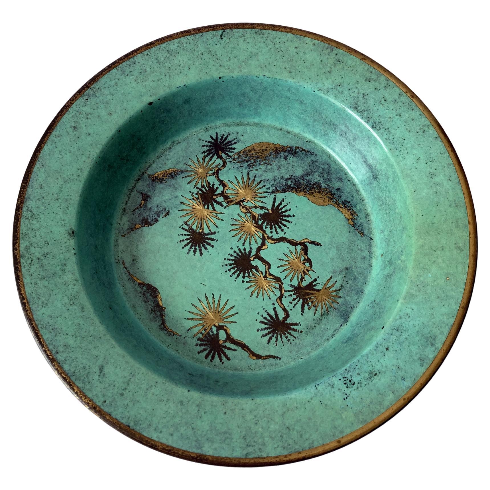 WMF Ikora Art Deco Brass Shallow Centerpiece Bowl by Paul Haustein at