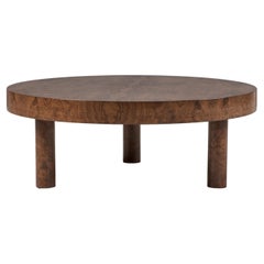 Table basse Carlton 40" DIA, finition en bois de ronce de mappa, par August Abode