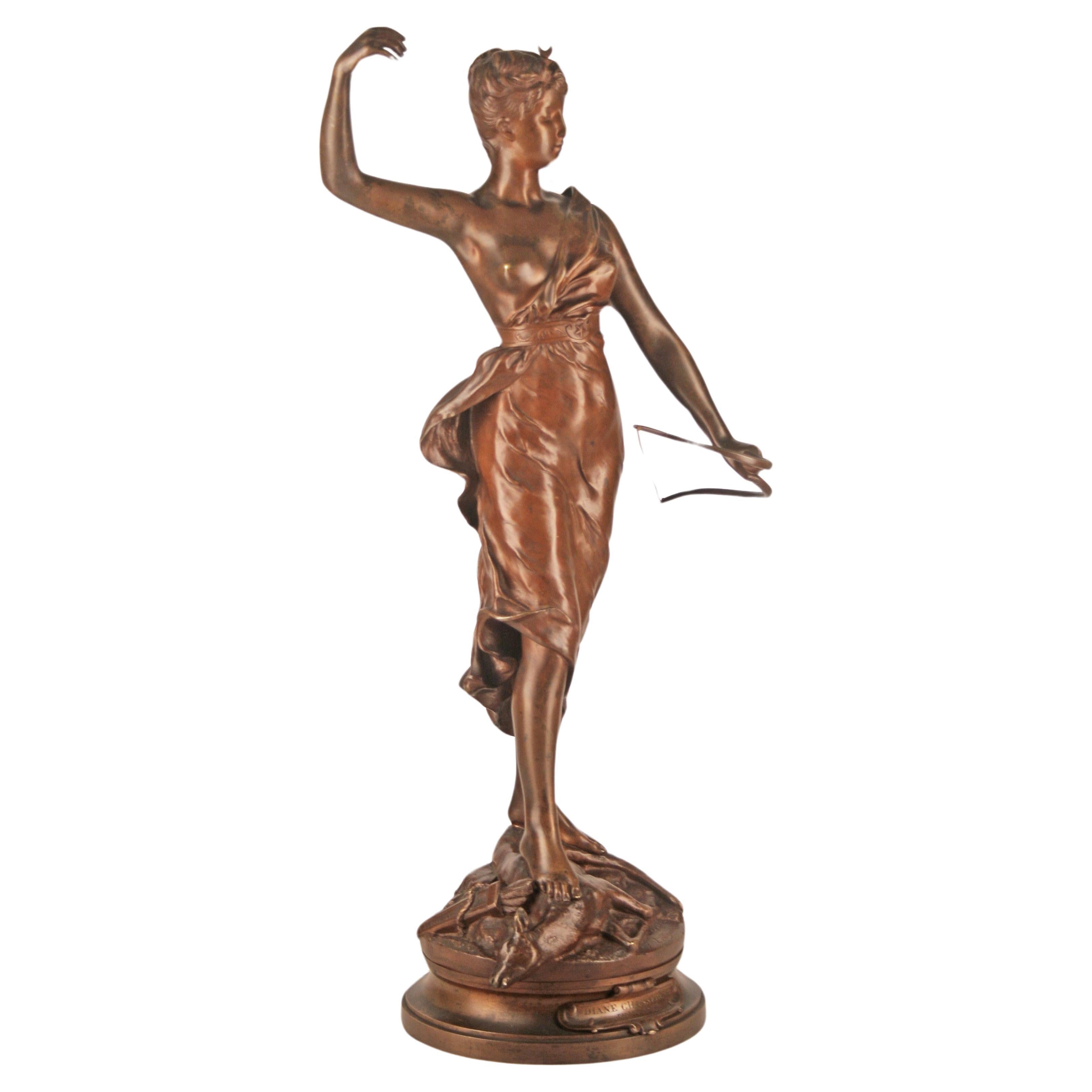 Escultura de bronce Diana cazadora
Escultura clásica de bronce
Origen Francia Circa 1890
Excelente estado, algo de desgaste natural en la pátina.
Artista A. Levasseur (fuera de concurso)
Razón: Diana cazadora con arco, flecha y una presa a sus