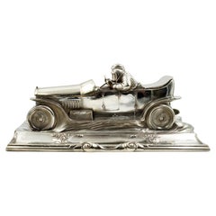 Antique W.M.F inkwell art nouveau racing car