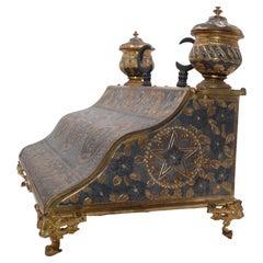 Antique Inkwell travel desk Islamic symbols