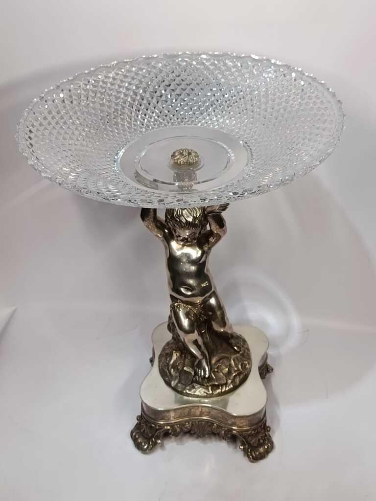 Néoclassique Paire de centres de table néoclassiques avec chérubins 1900 Angleterre en vente