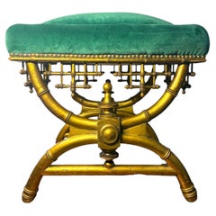 French Victorian Faux Bamboo Stool, circa 1880