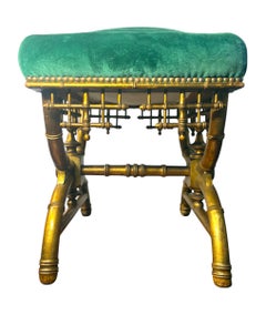 French Victorian Faux Bamboo Stool, circa 1880