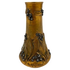Antique French Art Nouveau Bronze Vase by Albert Marionnet, c. 1900