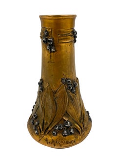 Antique French Art Nouveau Bronze Vase by Albert Marionnet, c. 1900
