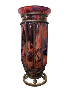 André Delatte Art Deco Glass Vase, Nancy, France, circa 1920